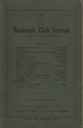 Rucksack Club Journal 1923 thumbnail